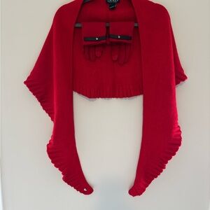 Ralph Lauren Vibrant Red shawl and gloves